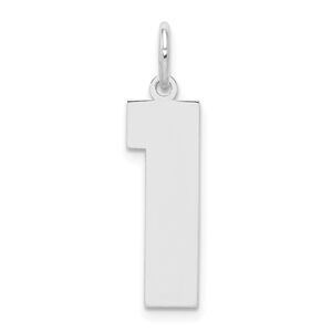 Sterling Silver, Athletic Collection, Large Polished Number 1 Pendant